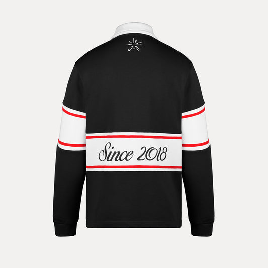The Nightfall Rugby Polo (Black/White/Red)