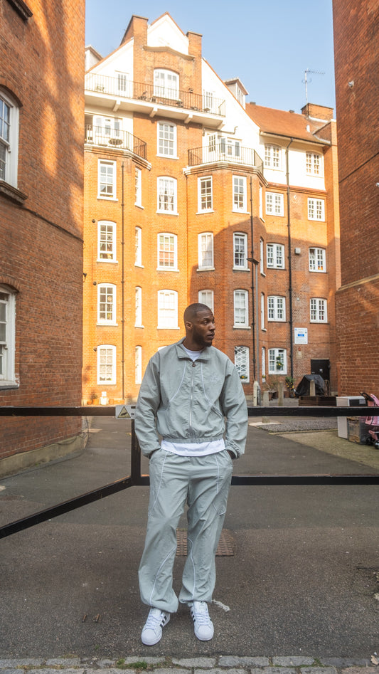 Slate Drift Shell Jacket (Grey/White)