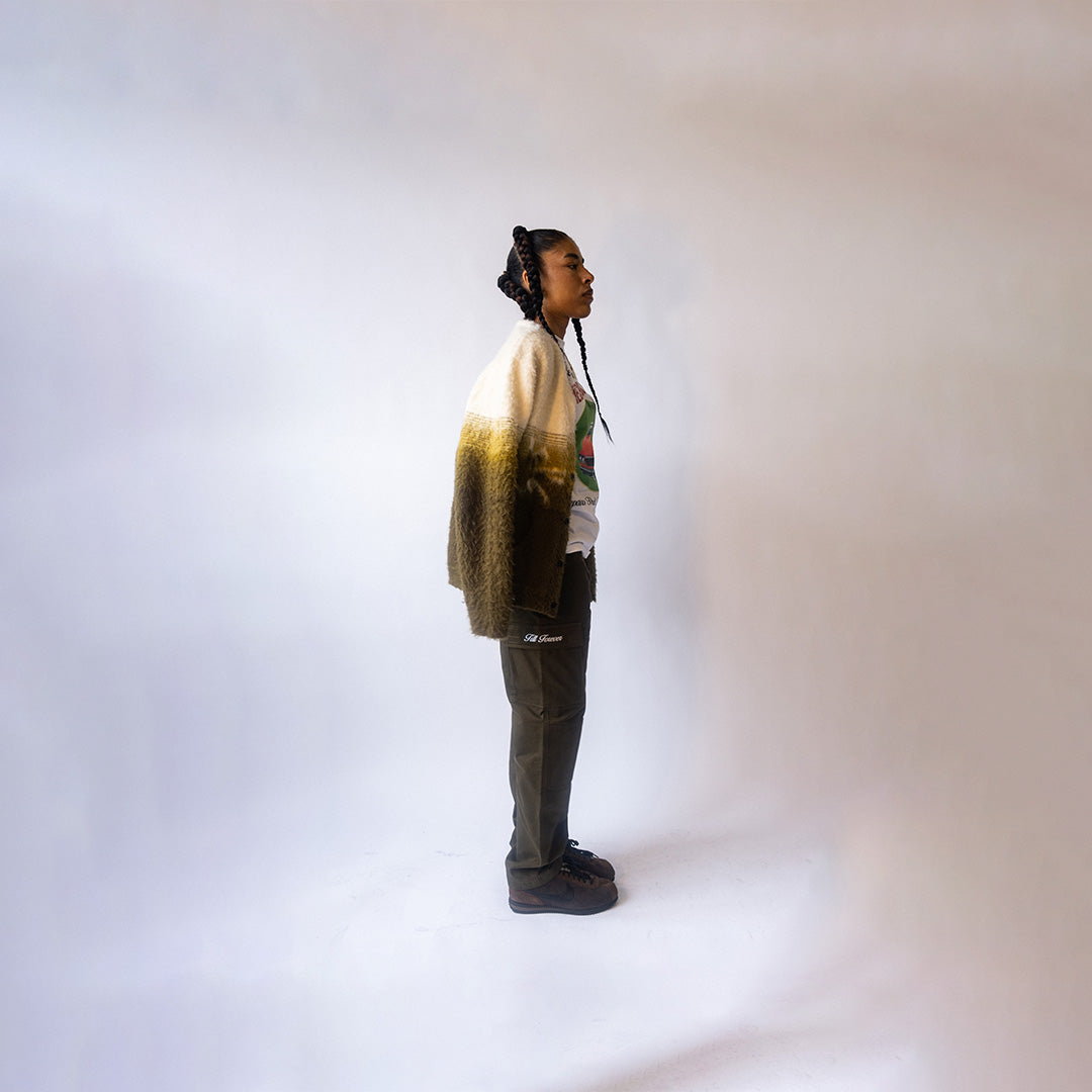 CLOCKWORK MOHAIR CARDIGAN (CREAM/GREEN)