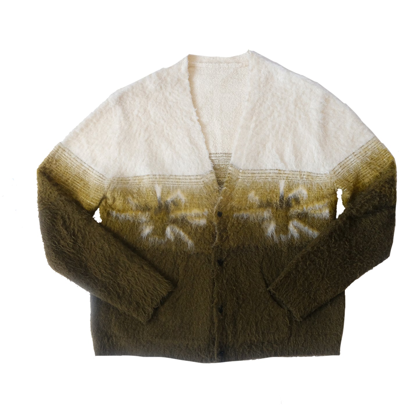 CLOCKWORK MOHAIR CARDIGAN (CREAM/GREEN)