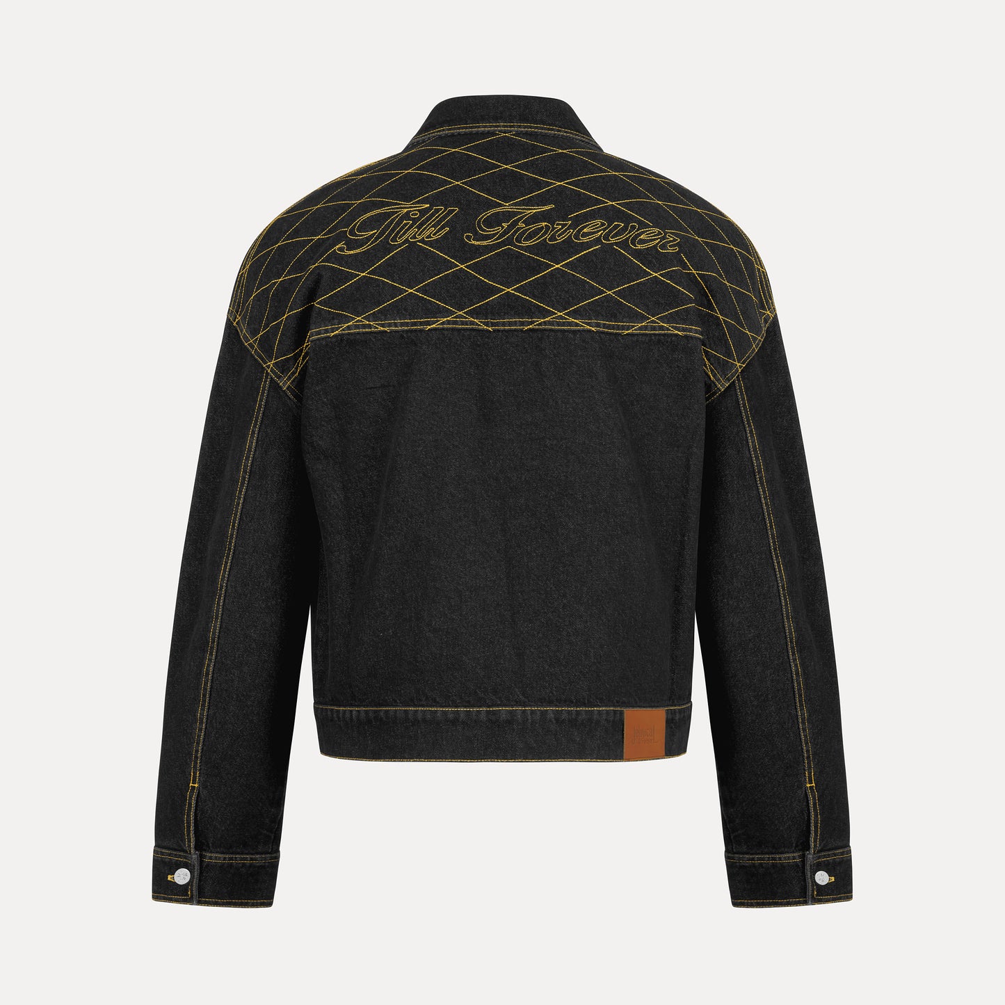 Cross Stitch Denim Jacket (Black/Yellow)