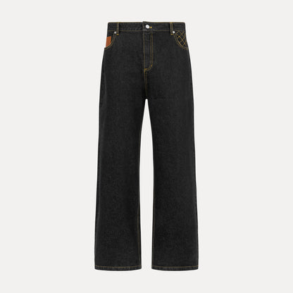 Cross Stitch Denim Jeans (Black/Yellow)