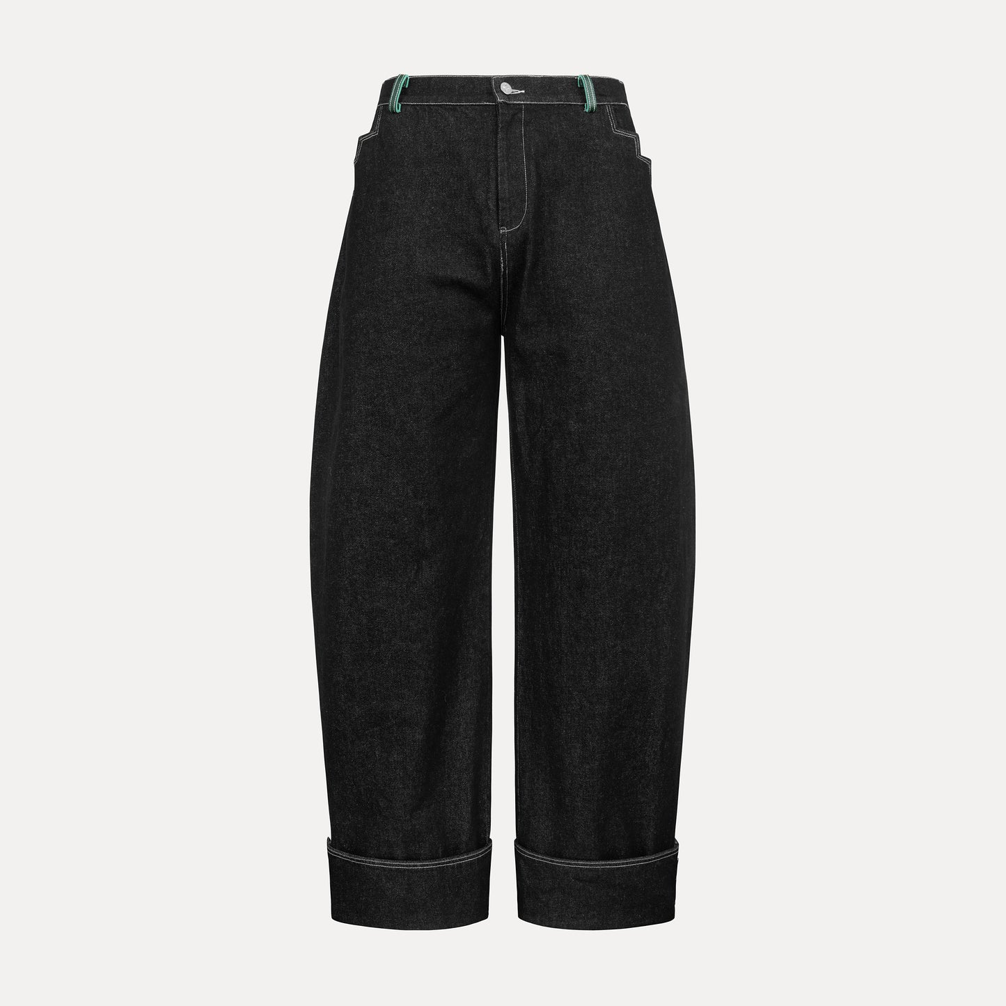 Verdant Step Denim Jeans (Black/Green)