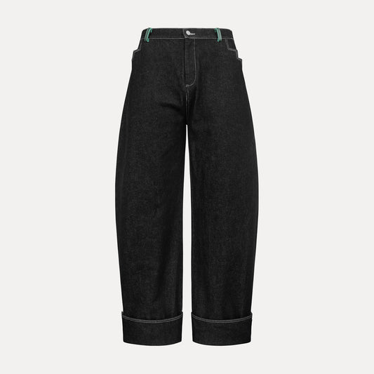 Verdant Step Denim Jeans (Black/Green)