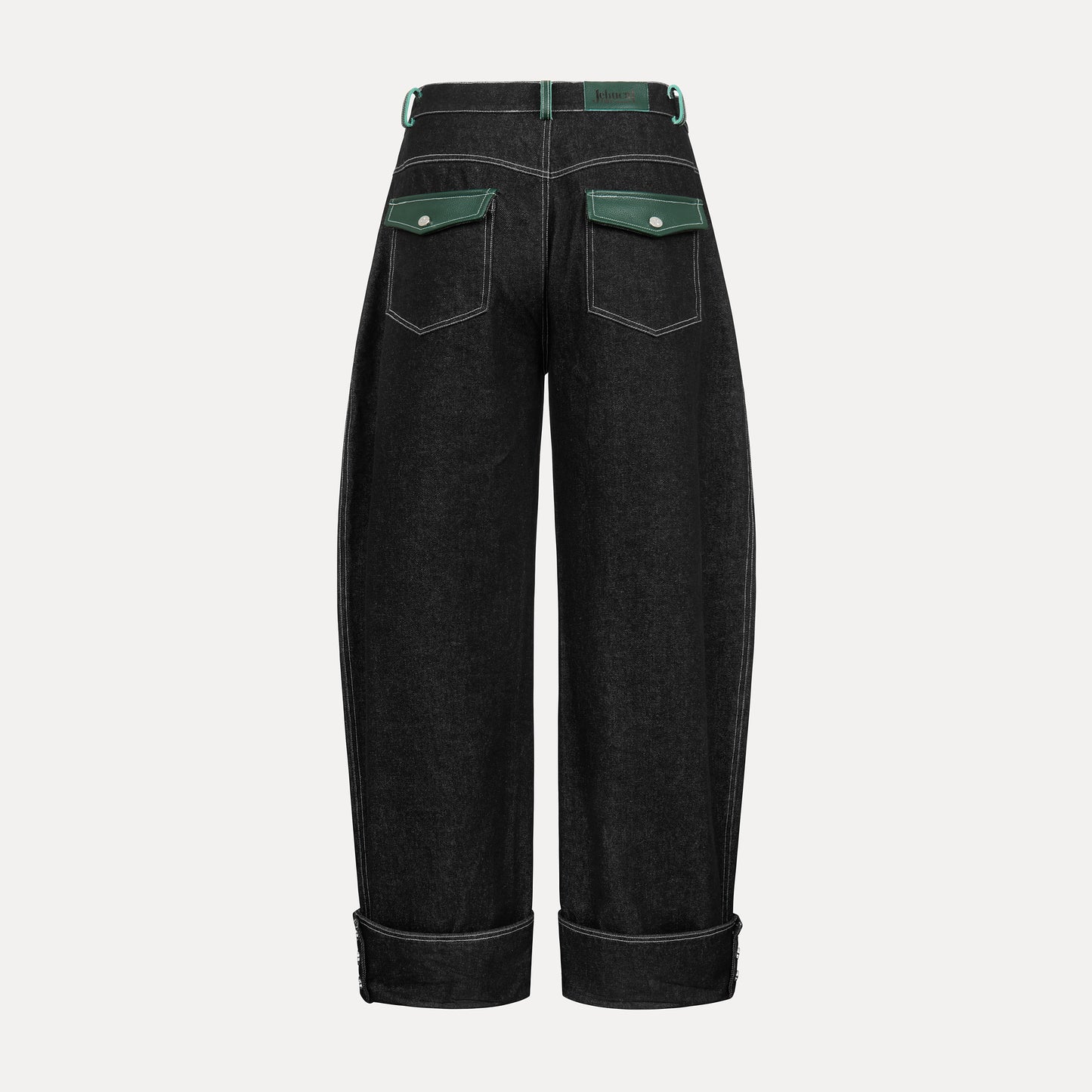 Verdant Step Denim Jeans (Black/Green)