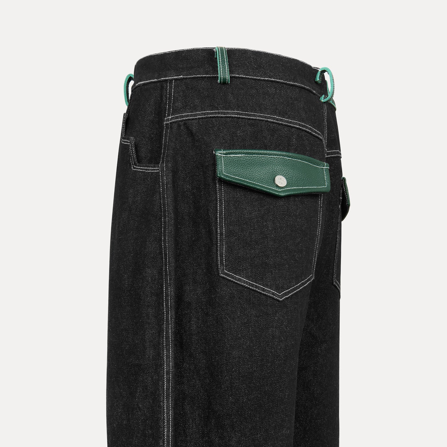 Verdant Step Denim Jeans (Black/Green)