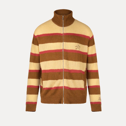 Cinnamon Stripe Mohair Jumper (Brown/Beige/Red)