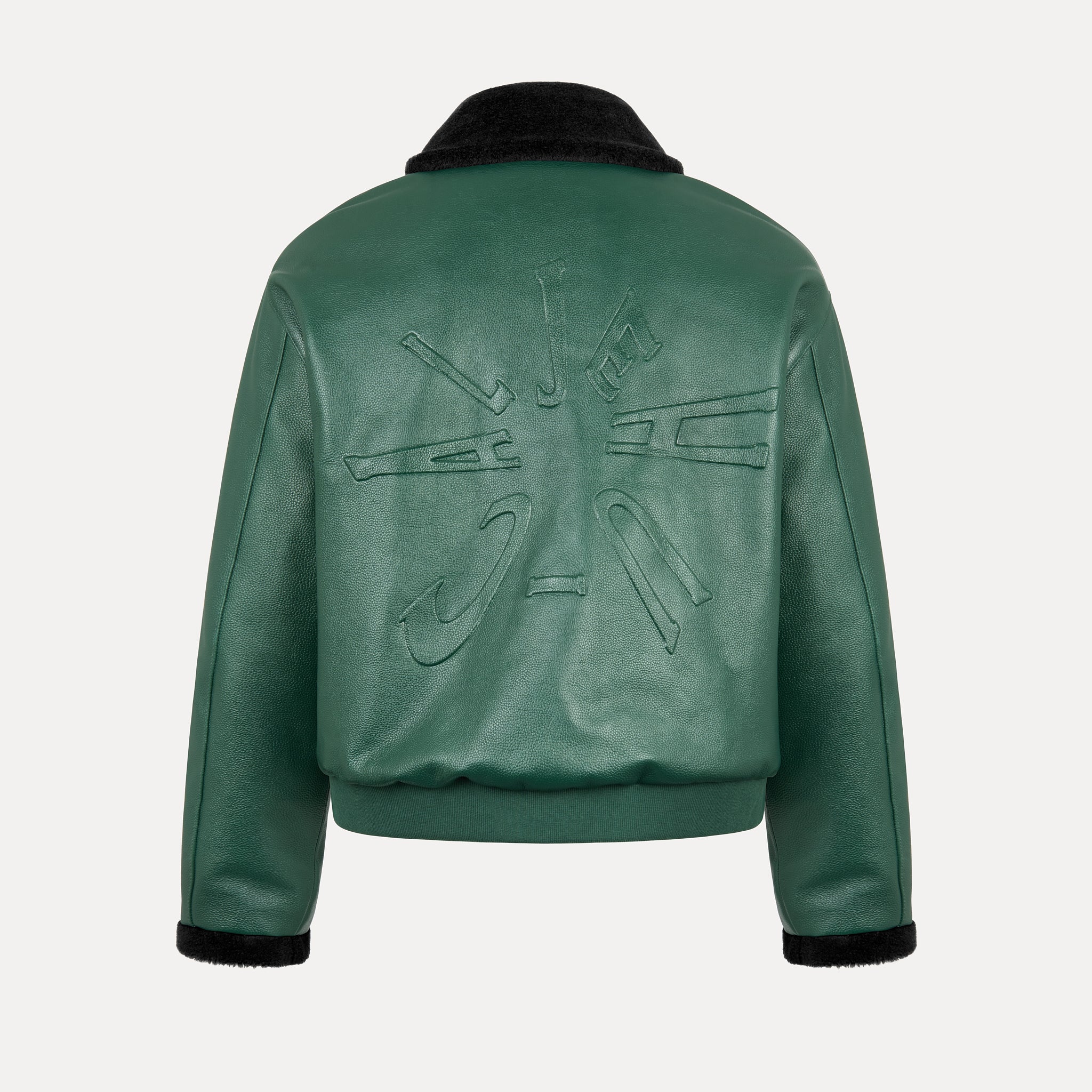 Verdant Clasp Leather Jacket (Removable Fur Collar)