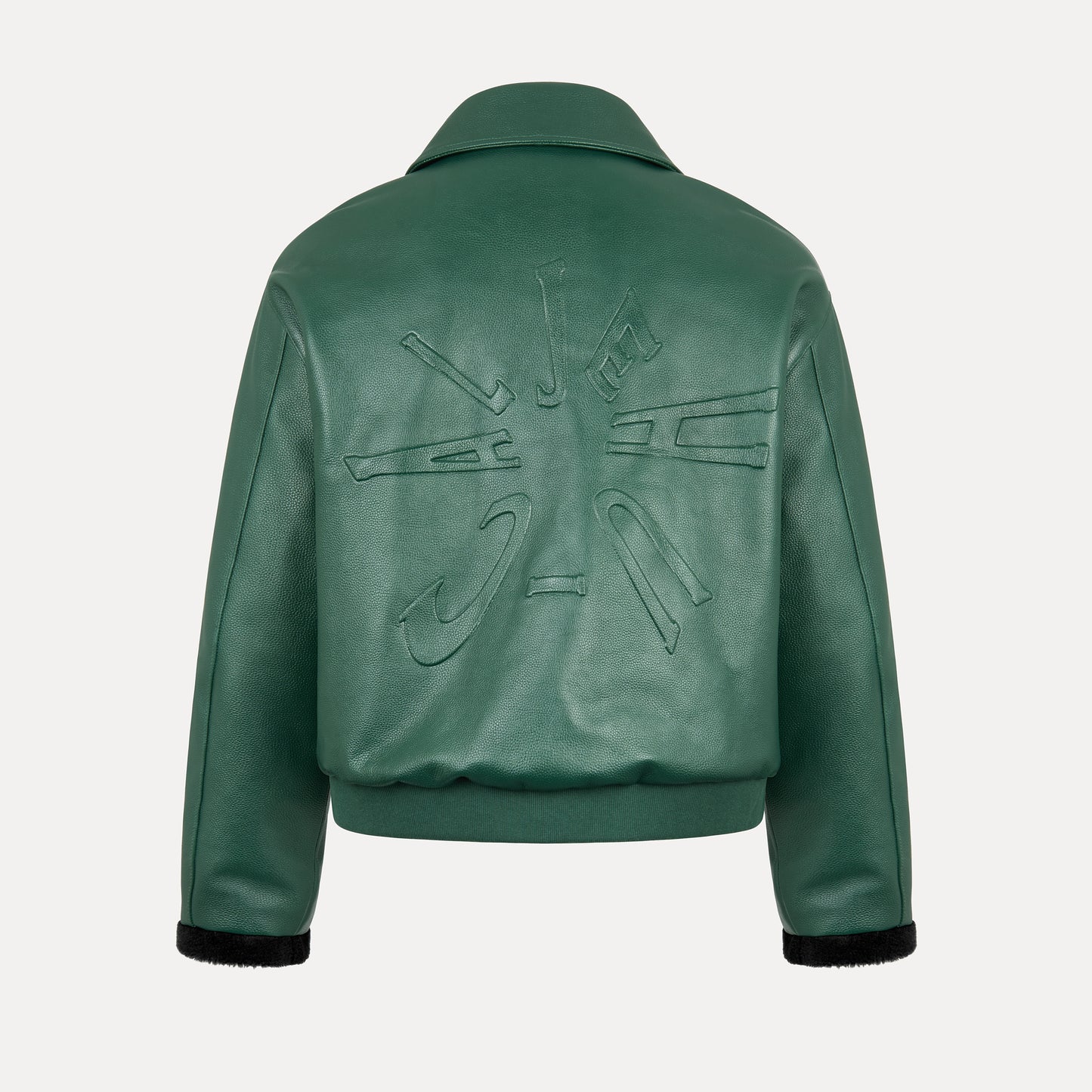 Verdant Clasp Leather Jacket (Removable Fur Collar)