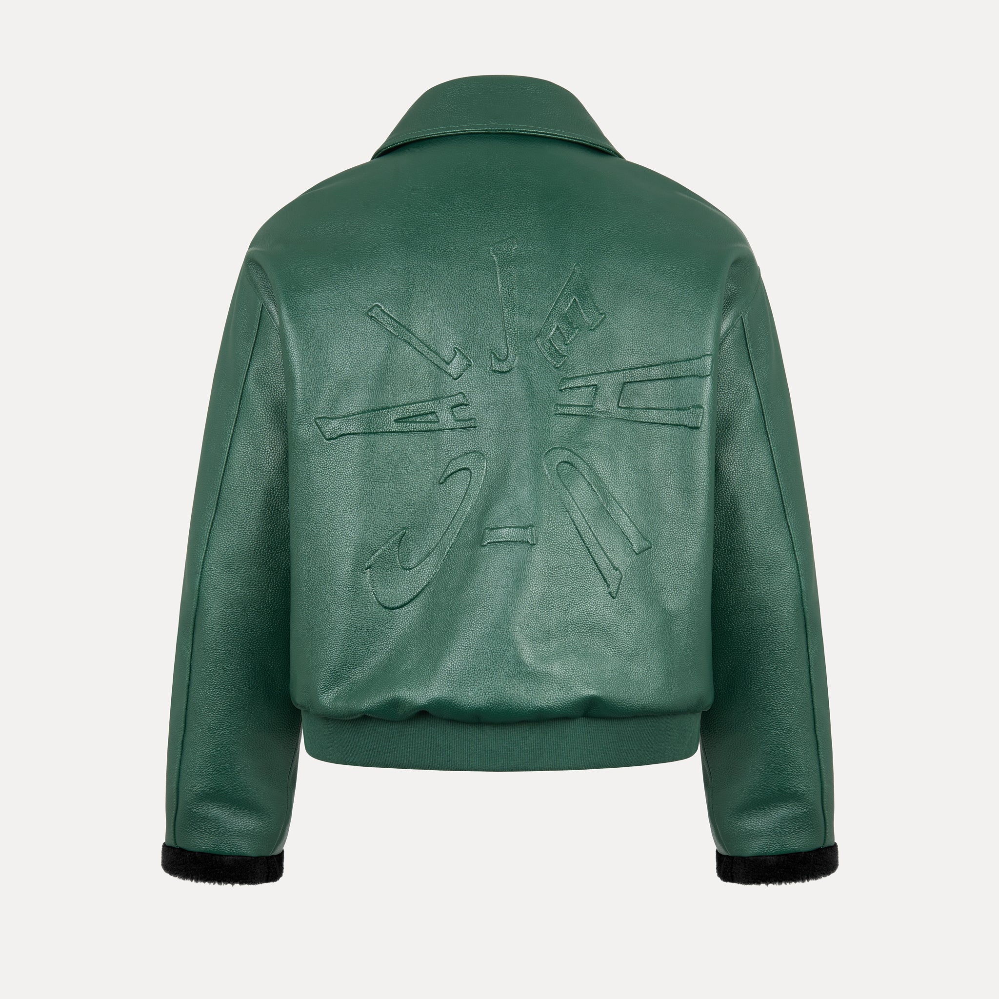 Verdant Clasp Leather Jacket (Removable Fur Collar)