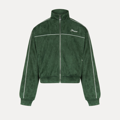 Emerald Suede Track Jacket (Green)