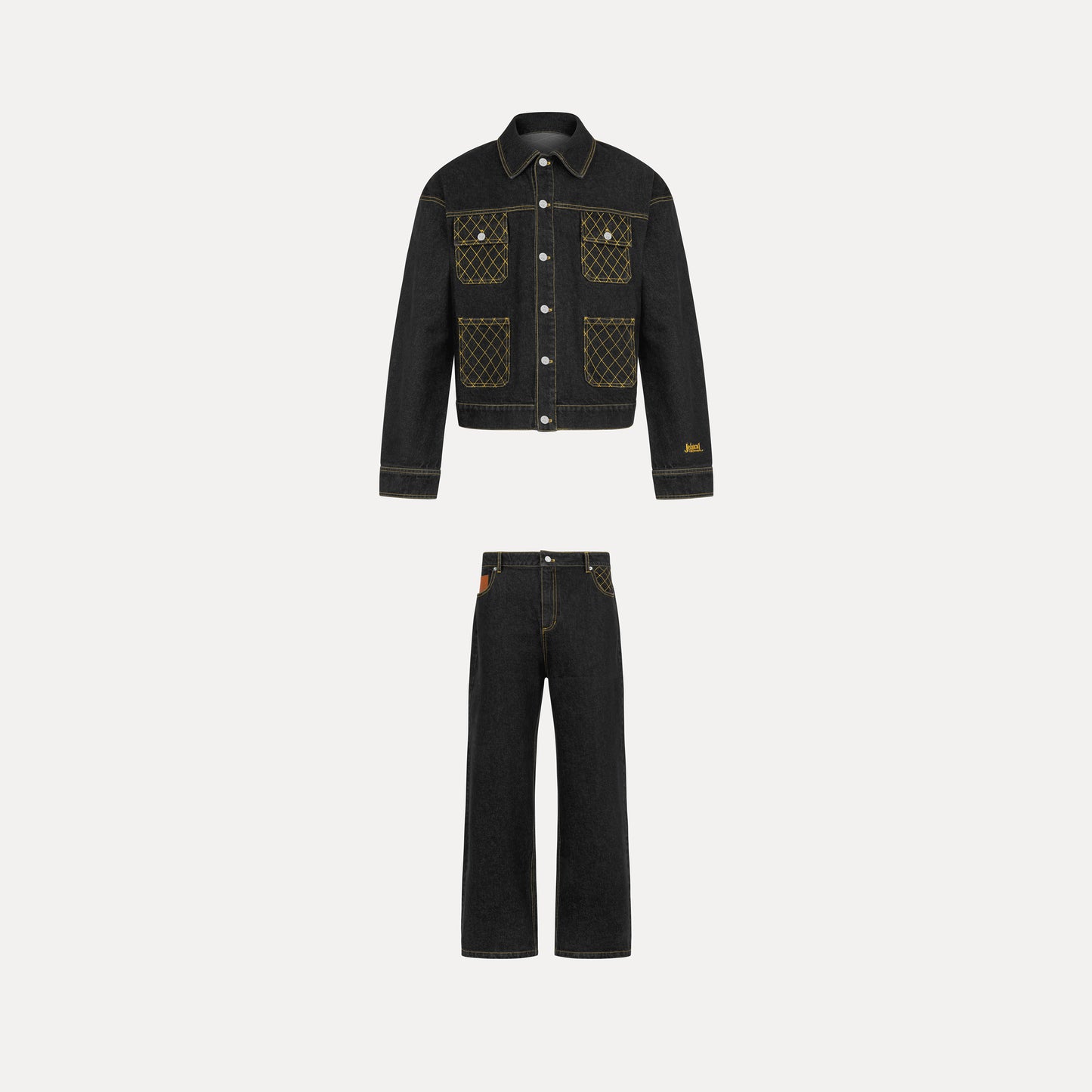 Cross Stitch Denim Bundle (Black/Yellow)