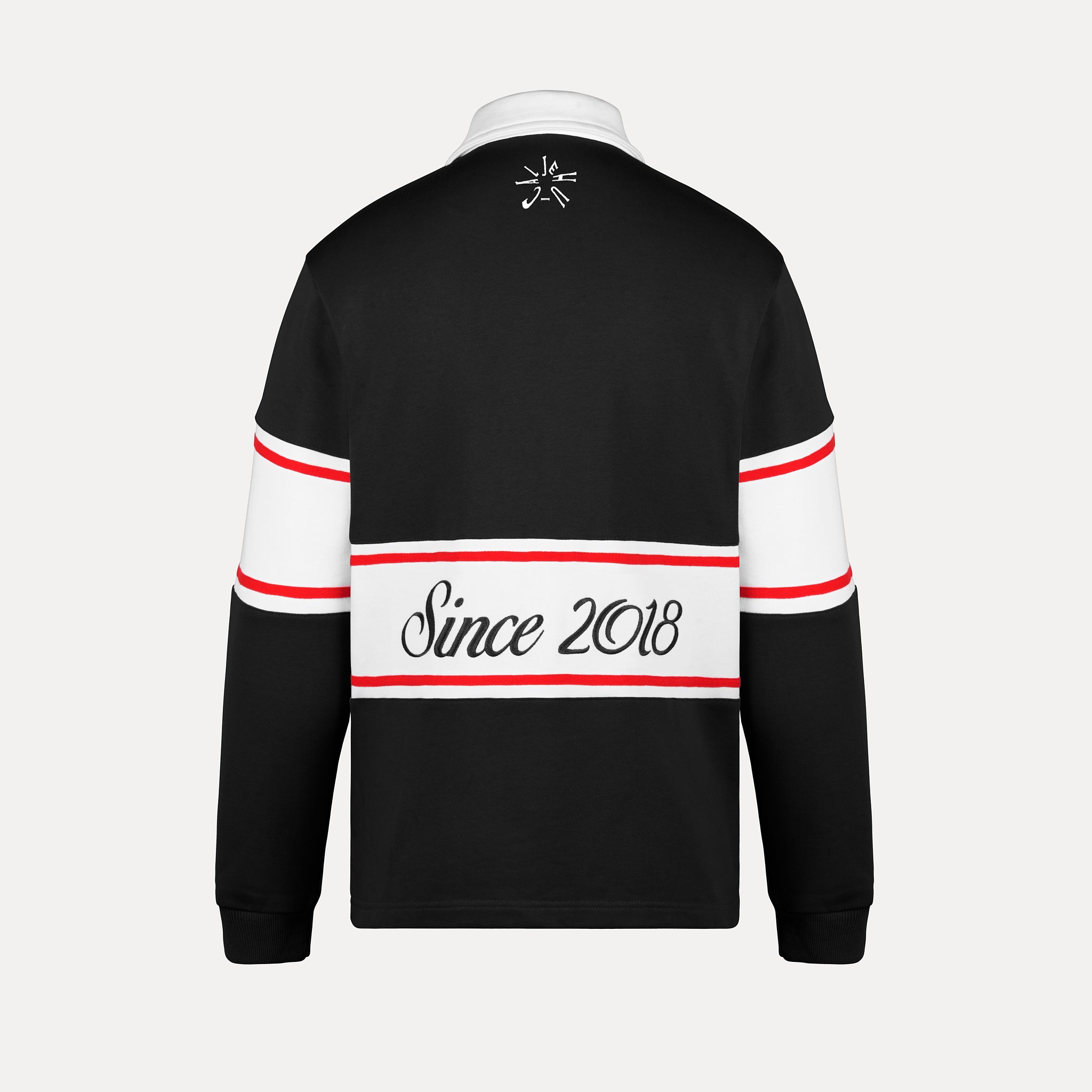 The Nightfall Rugby Polo (Black/White/Red)