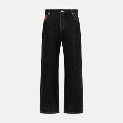 Cross Stitch Denim Jeans (Black/White)