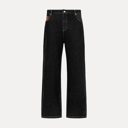 Cross Stitch Denim Jeans (Black/White)