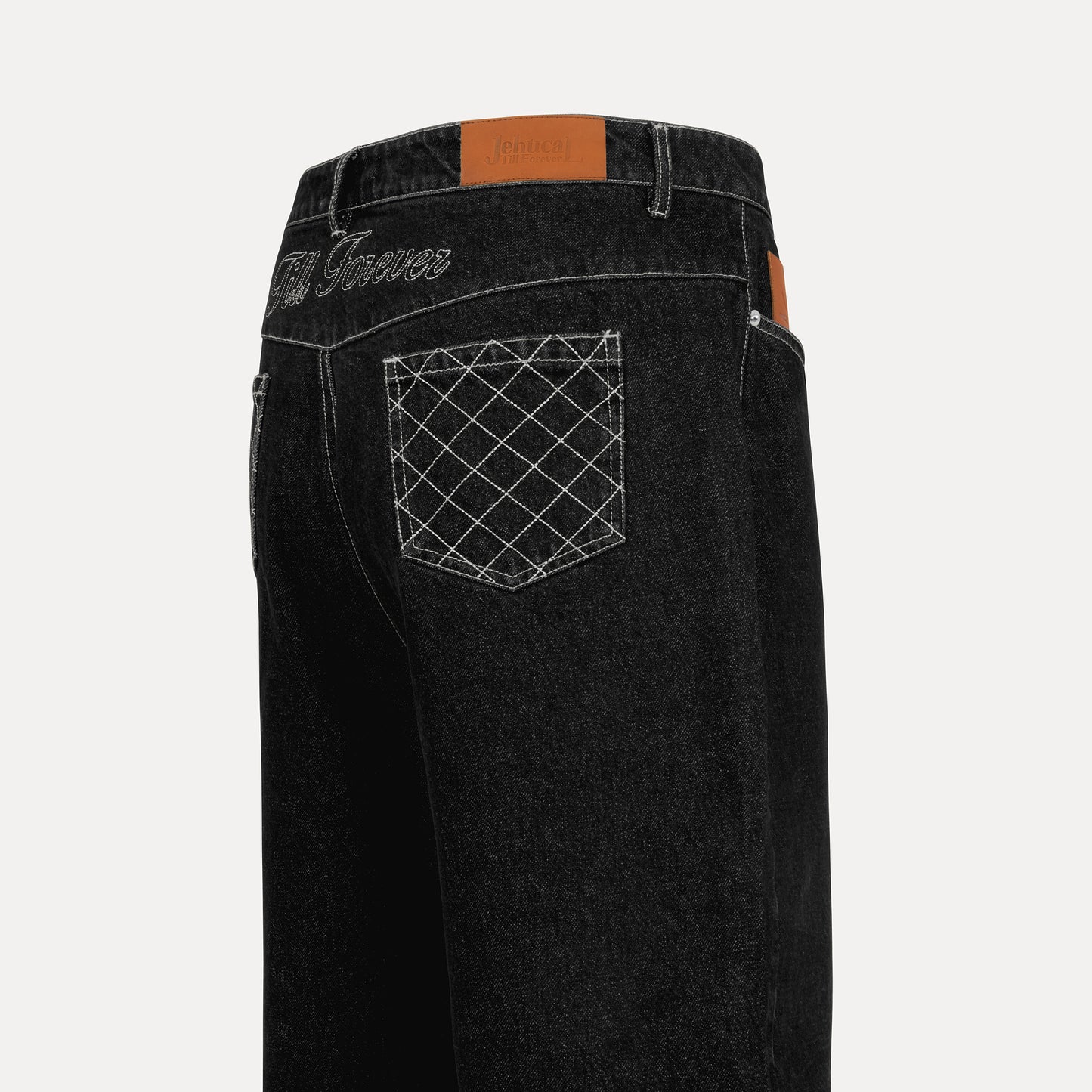 Cross Stitch Denim Jeans (Black/White)