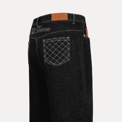 Cross Stitch Denim Jeans (Black/White)