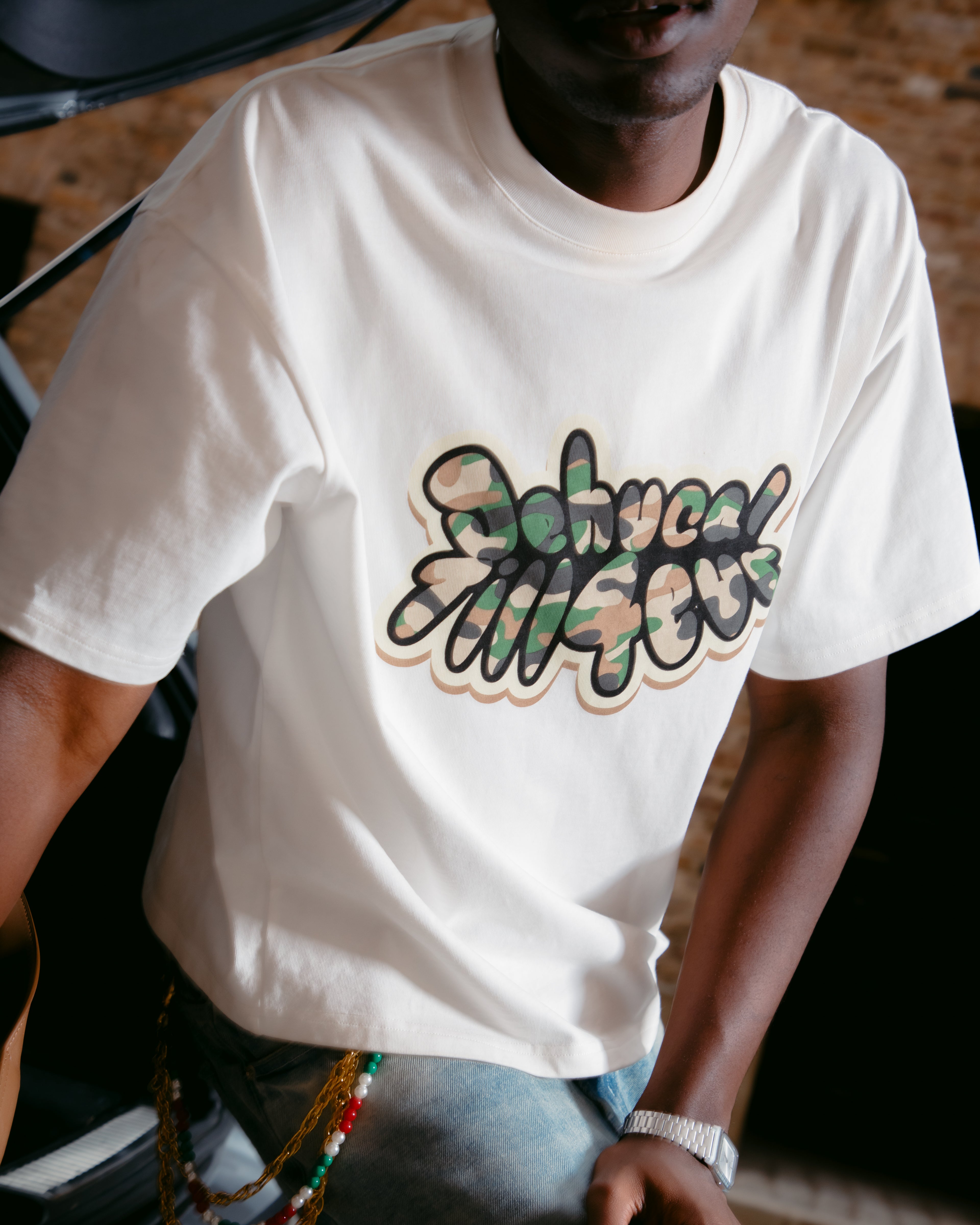 Camo Bubble Tee (White/Camo)