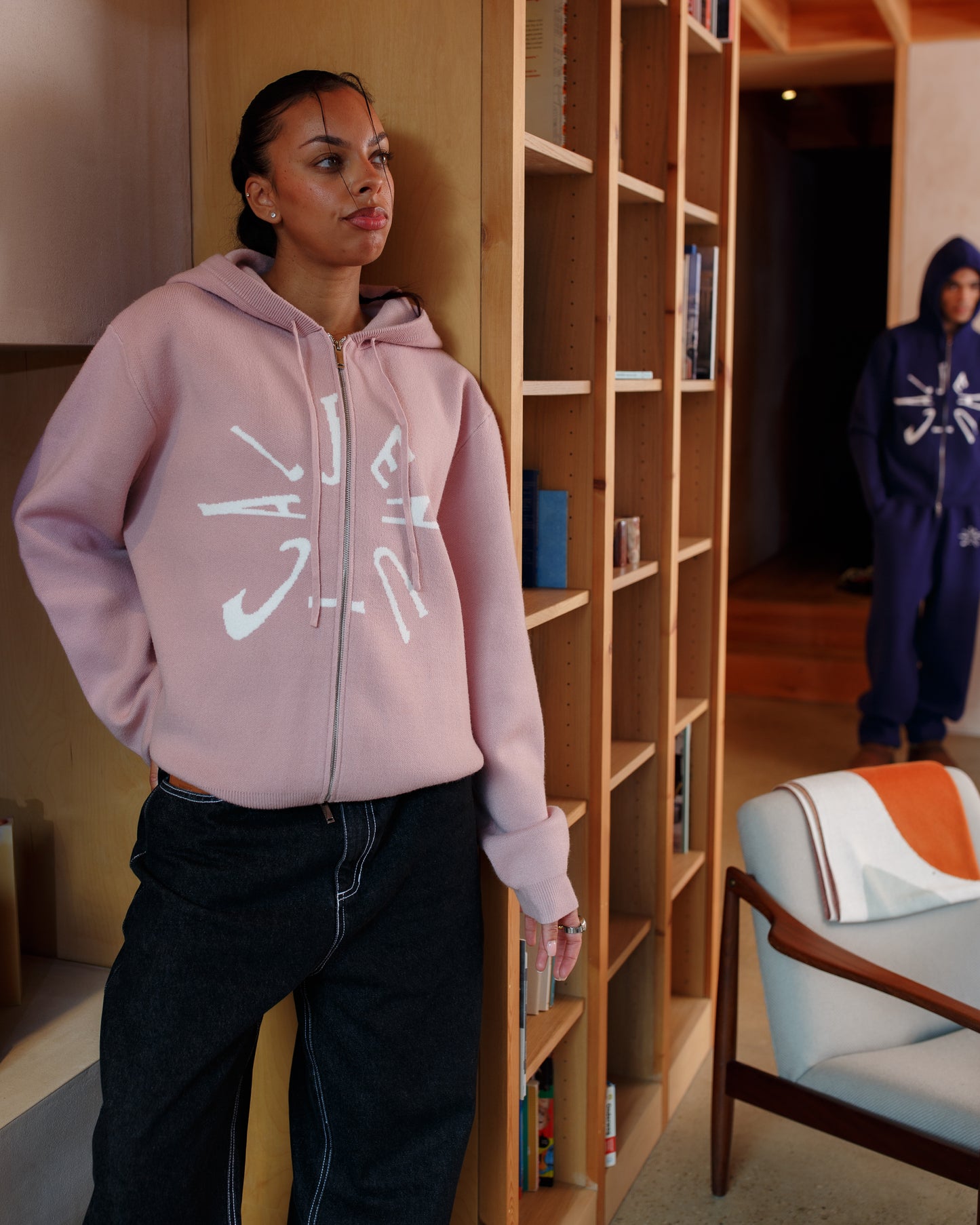 Mauve Pink Knit hoodie