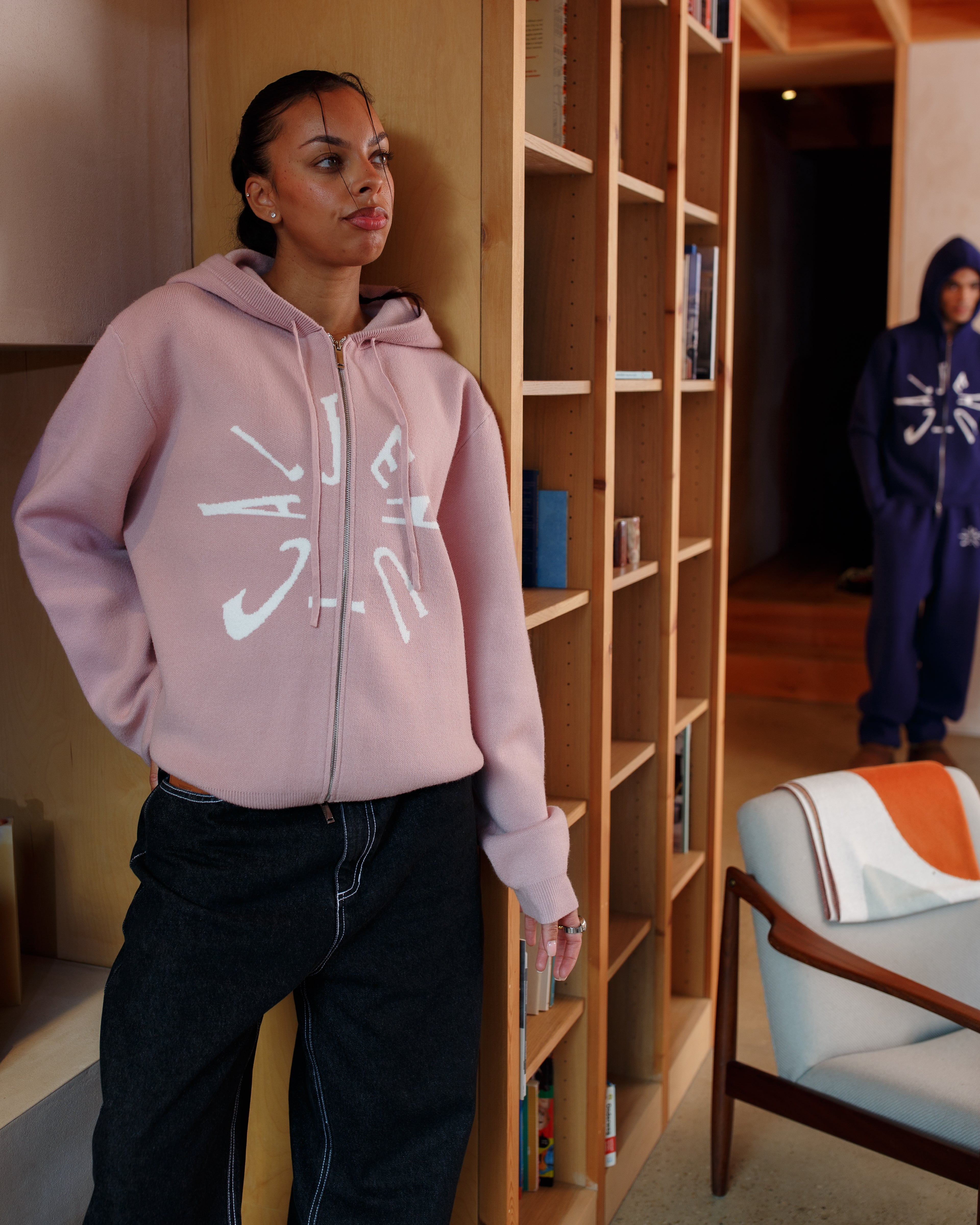 Mauve Pink Knit hoodie