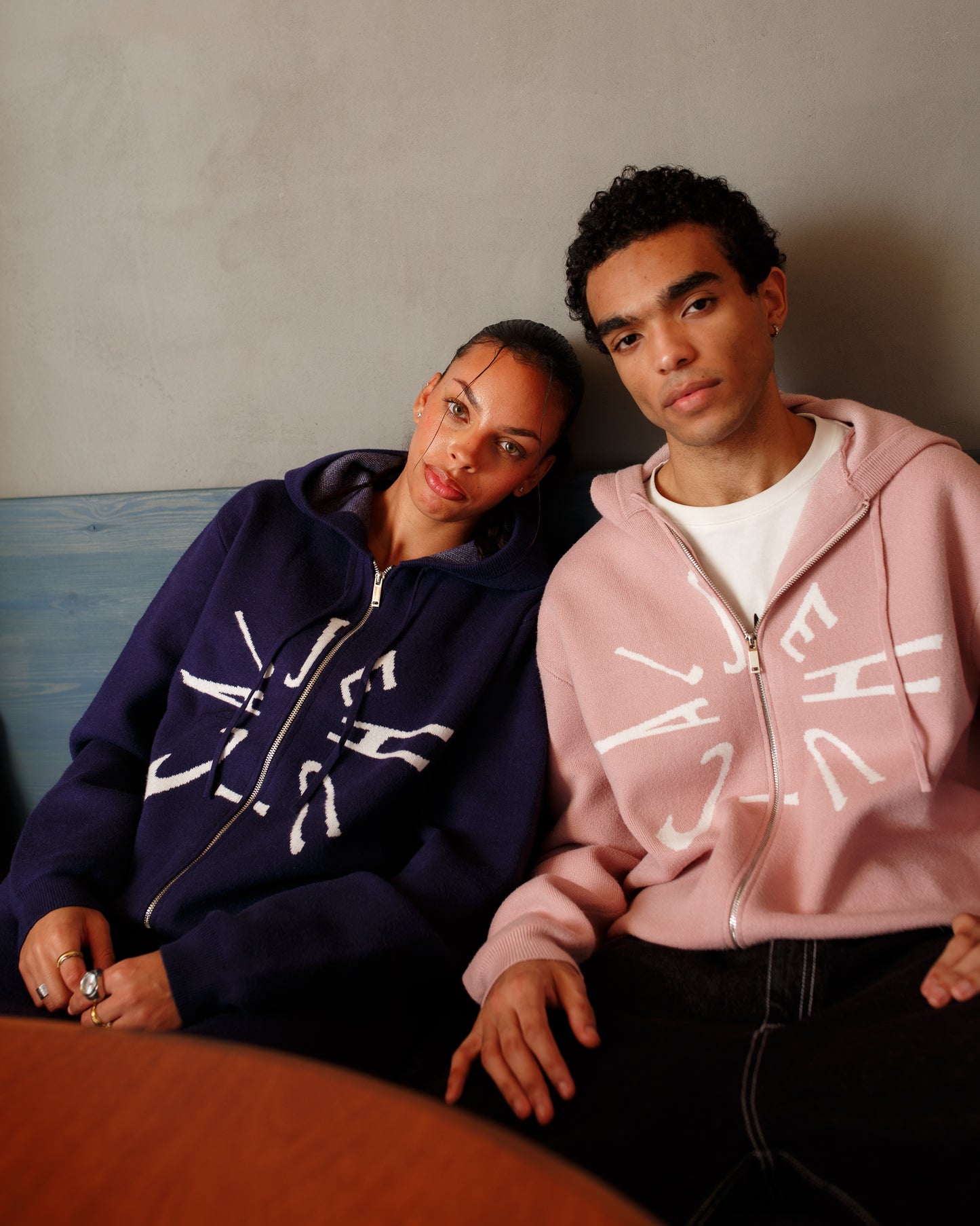 Mauve Pink Knit hoodie