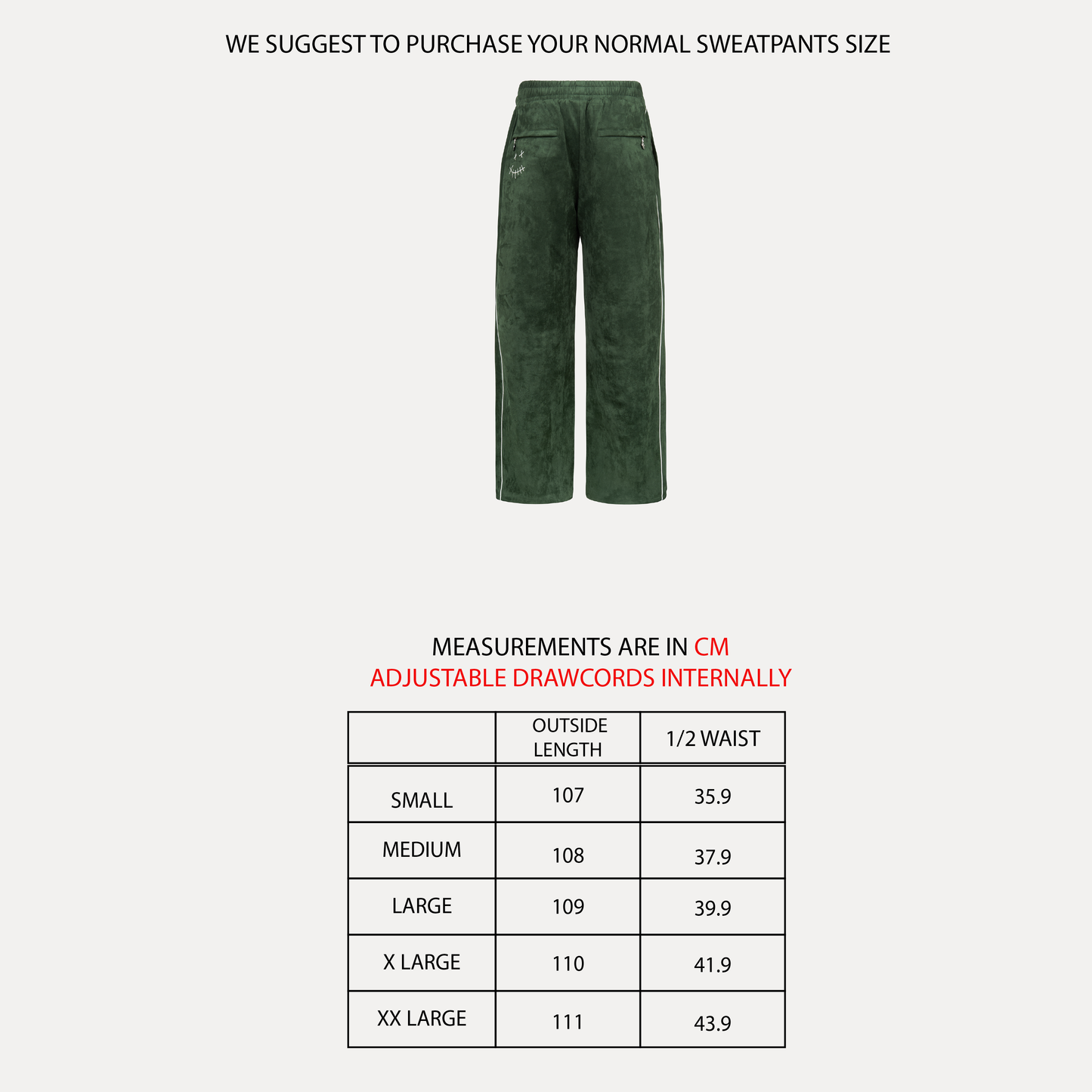 Emerald Suede Track Pants (Green)