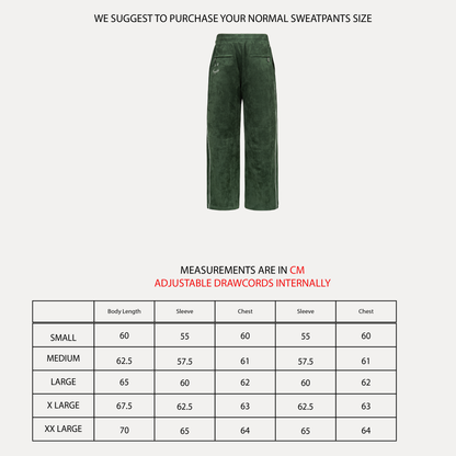 Emerald Suede Track Pants (Green)