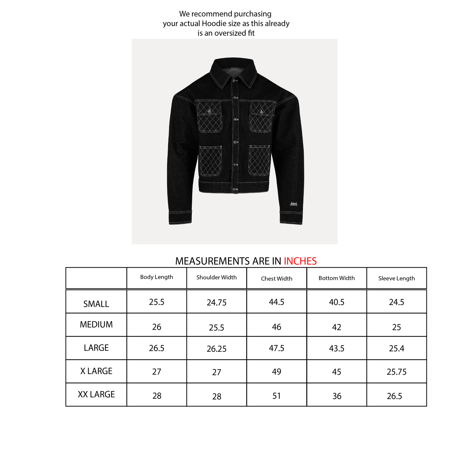 Cross Stitch Denim Jacket (Black)