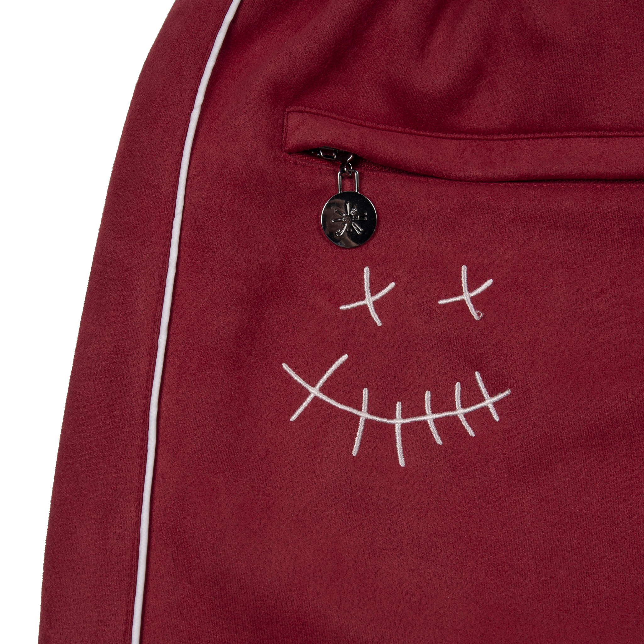 Cherry Suede Track Pants (Red)