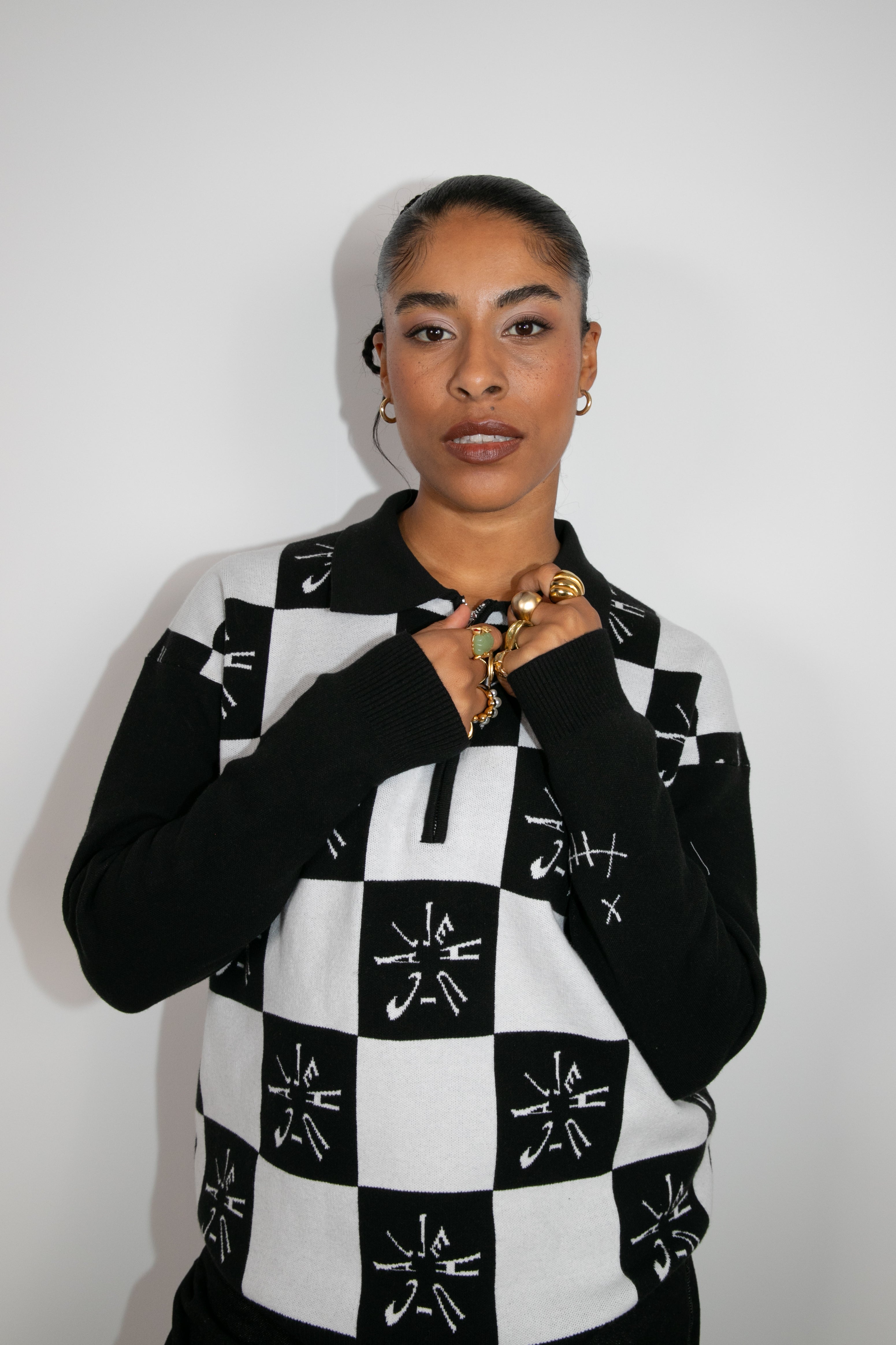 MonoCheck Zip Jumper (Black/White)