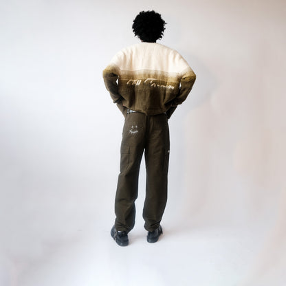 CLOCKWORK MOHAIR CARDIGAN (CREAM/GREEN)
