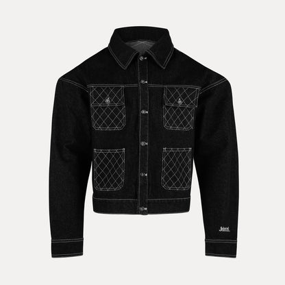 Cross Stitch Denim Jacket (Black)