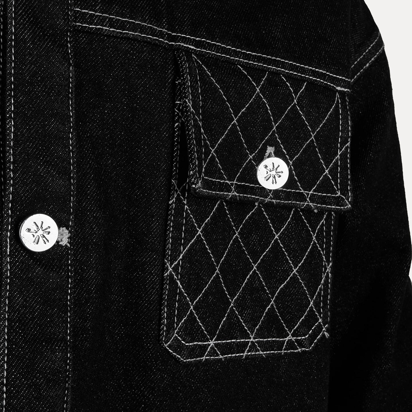 Cross Stitch Denim Jacket (Black)