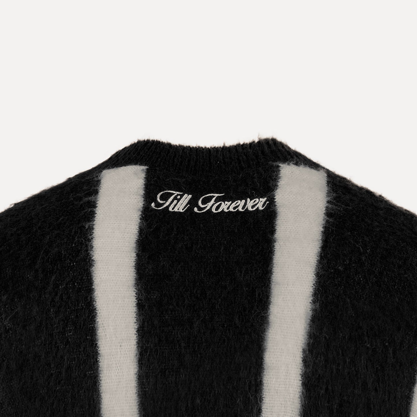 Aurelian Mohair Striped Cardigan (Black/White)