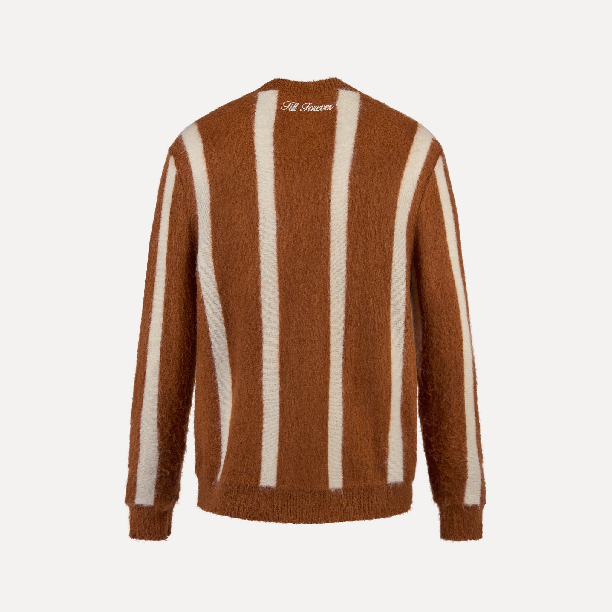Aurelian Mohair Striped Cardigan (Brown/White)