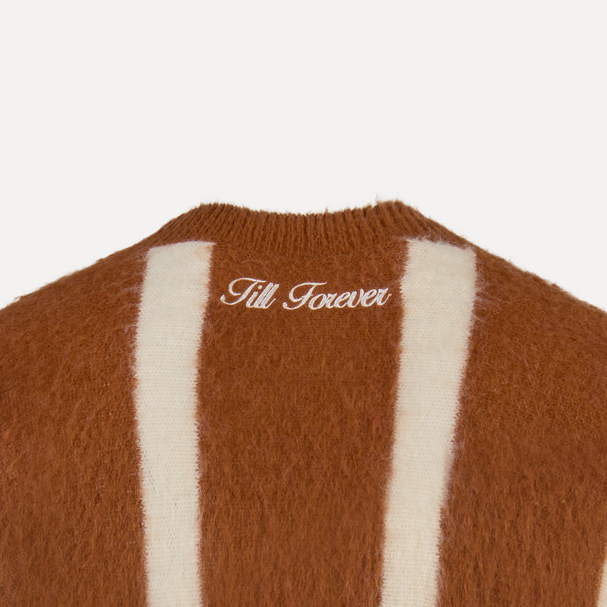 Aurelian Mohair Striped Cardigan (Brown/White)