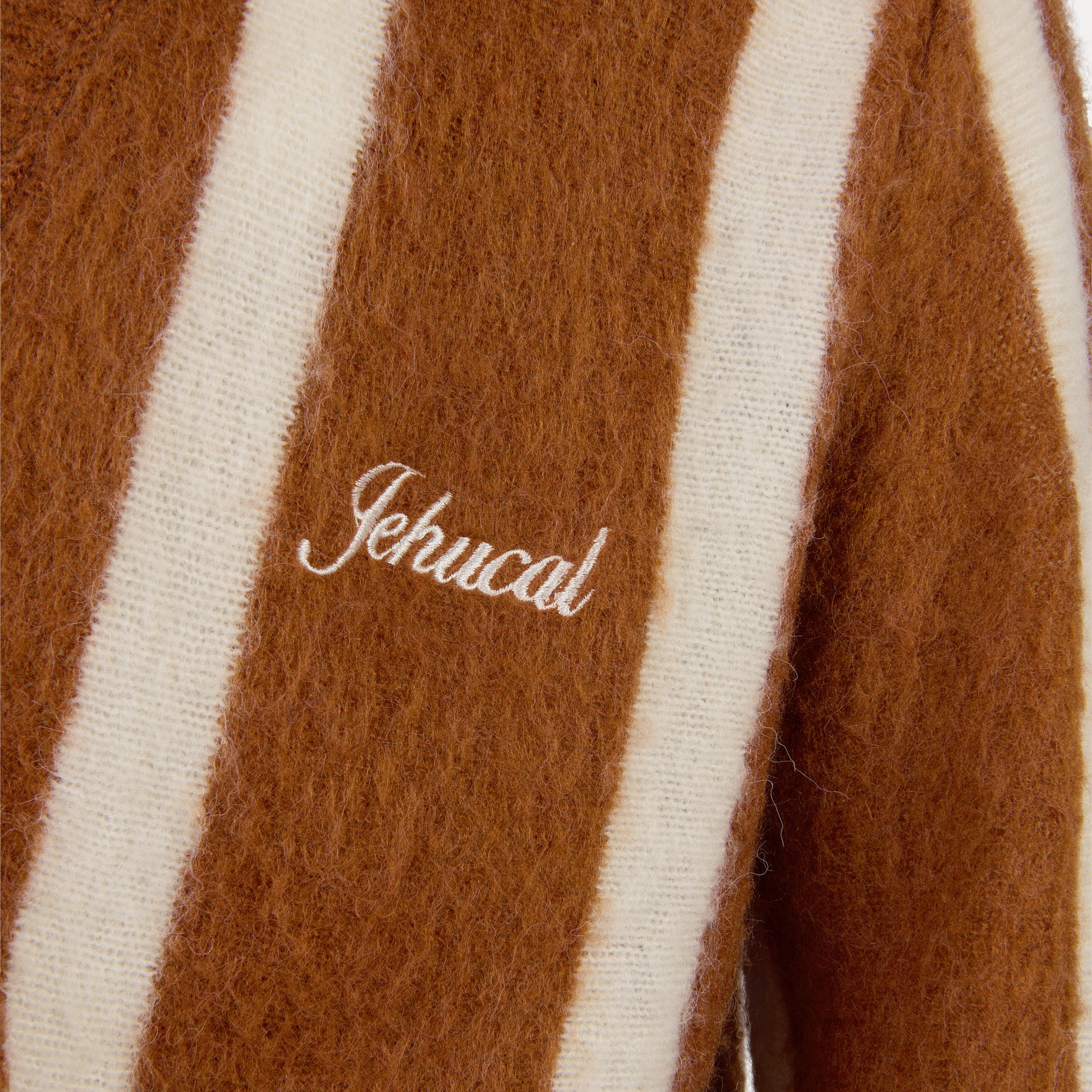 Aurelian Mohair Striped Cardigan (Brown/White)