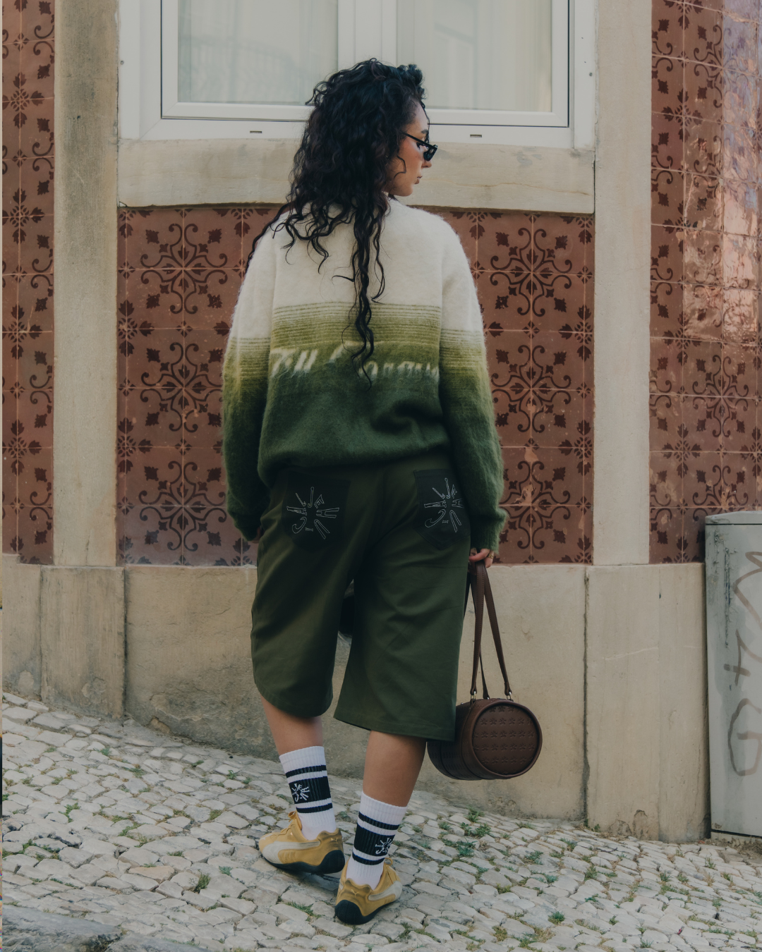 Clockwork Mohair Cardigan (Cream/Green)