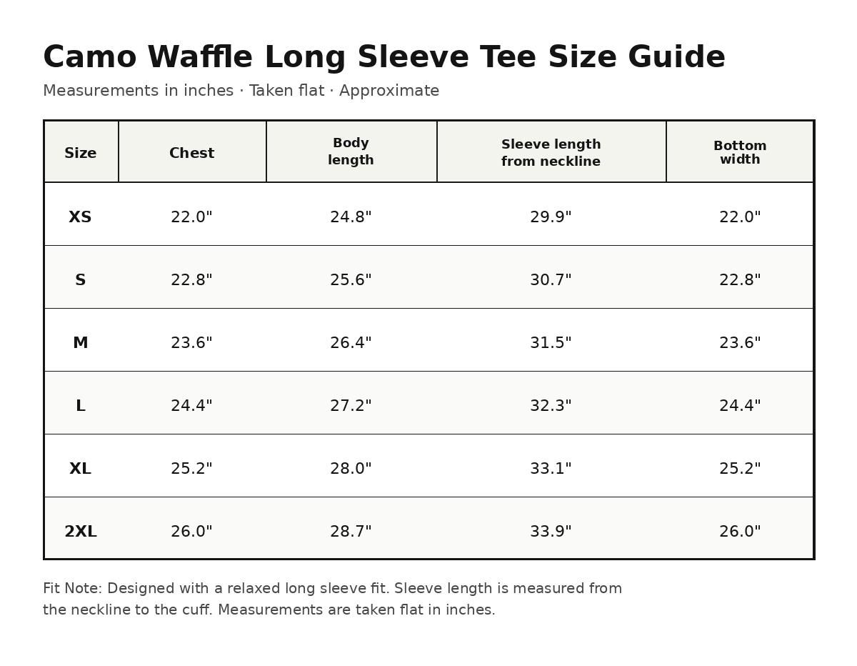 Camo Waffle Long Sleeve Tee