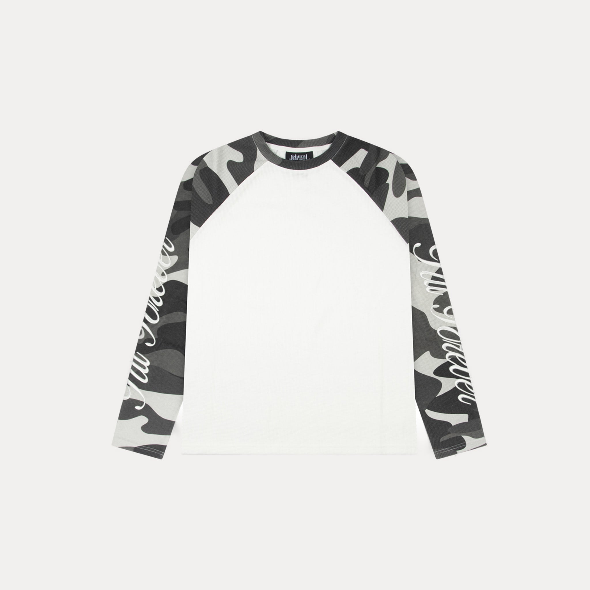 Camo Waffle Long Sleeve Tee (White/Grey)