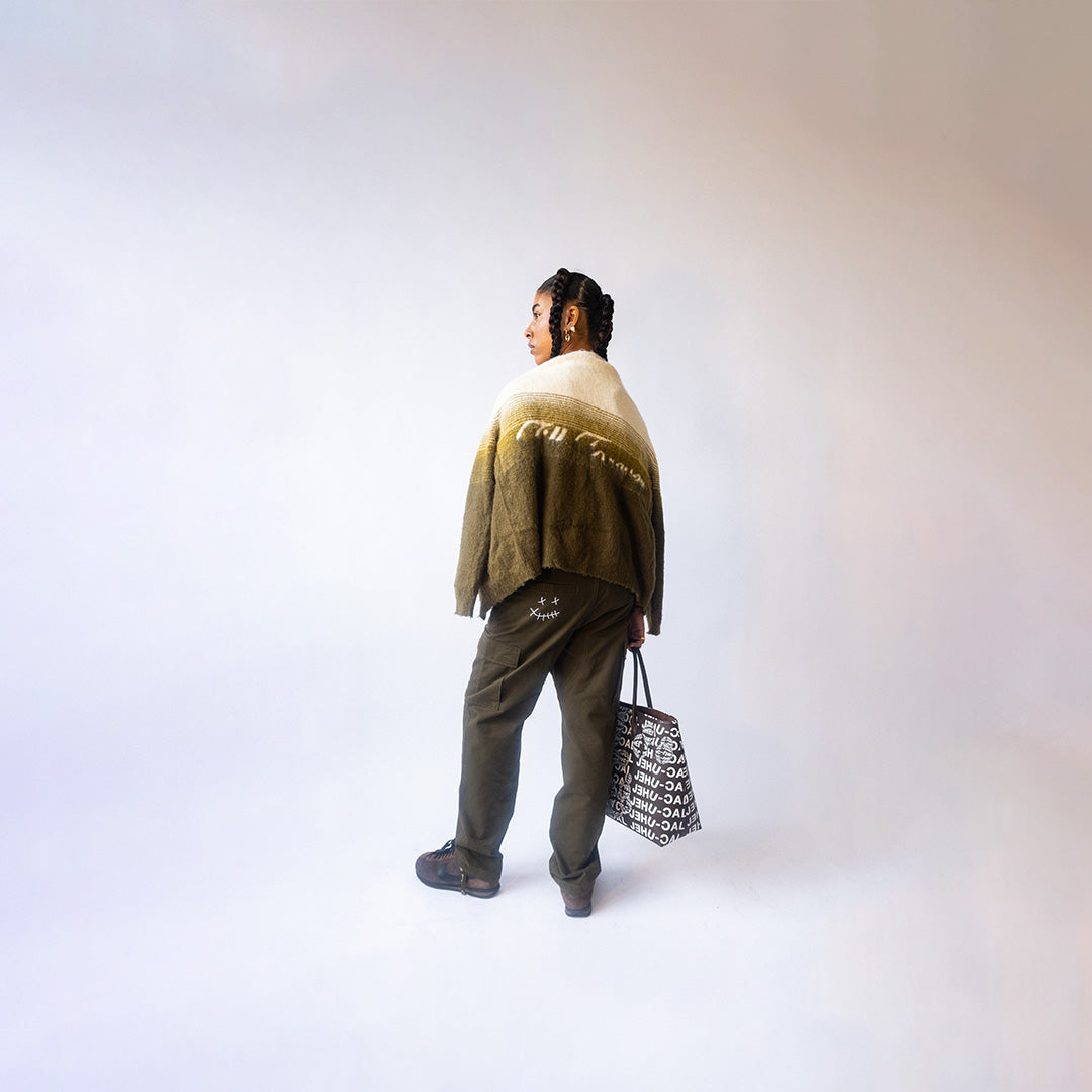 Clockwork Mohair Cardigan (Cream/Green)