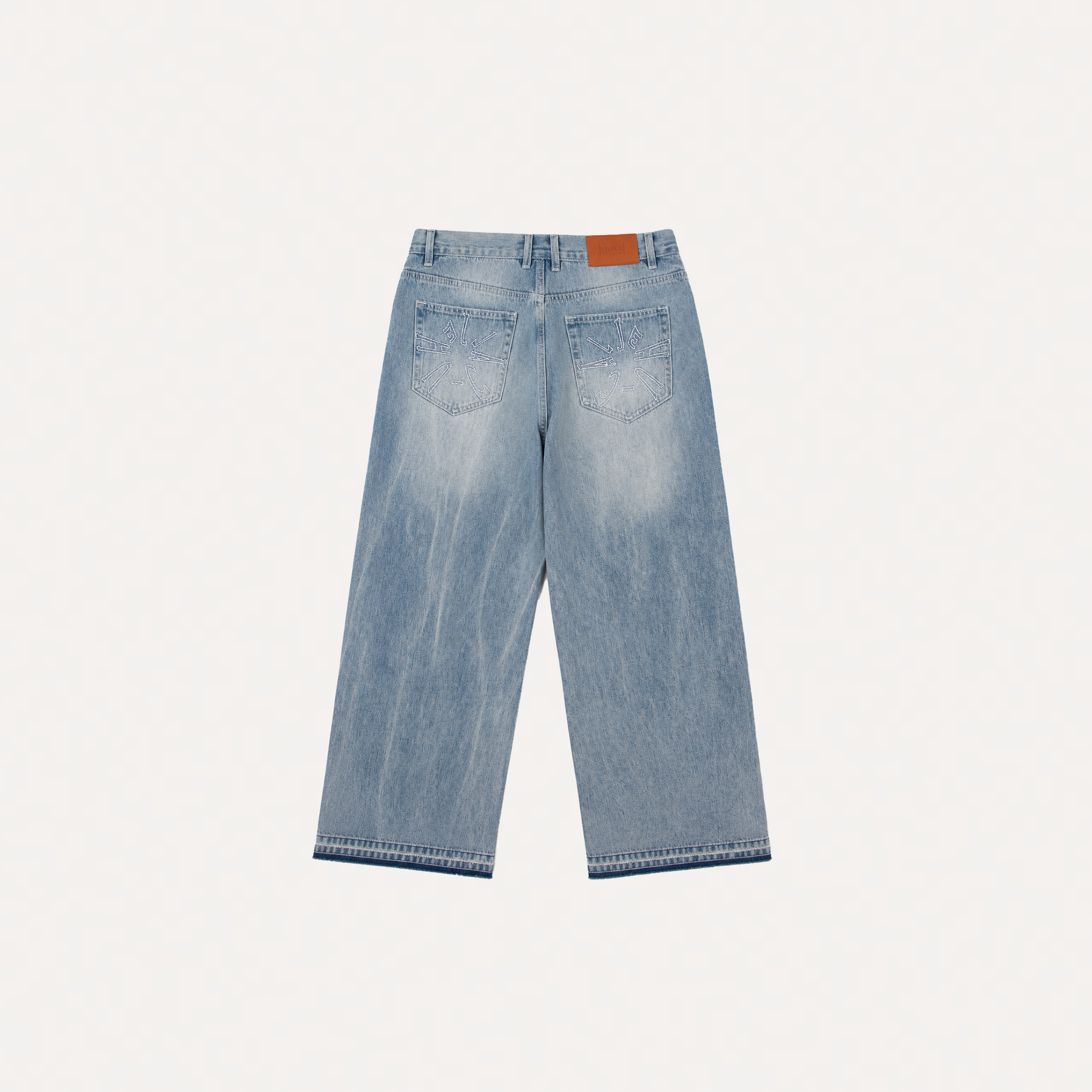 Stonewash Distressed Denim Jeans (Light Blue)