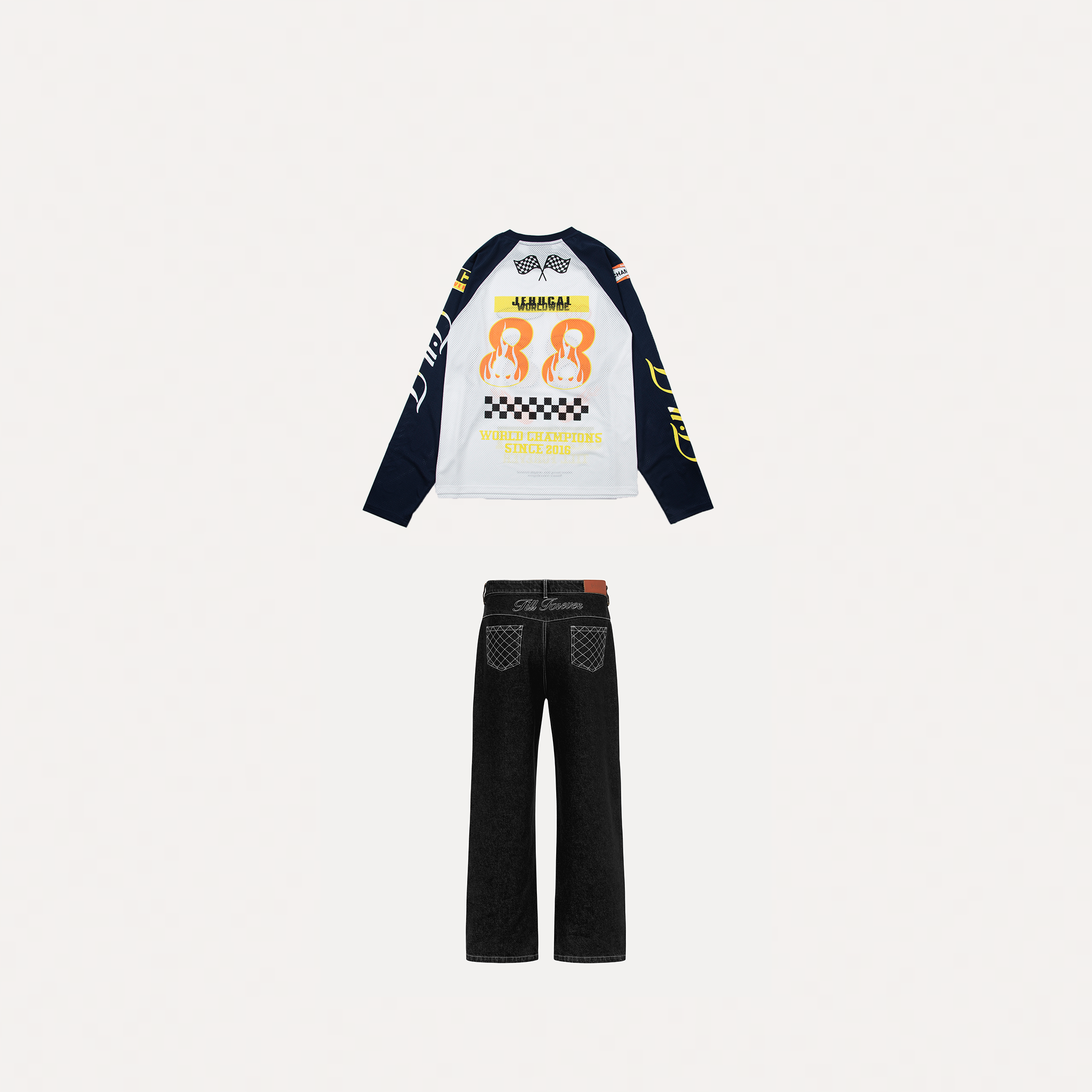 Cross Stitch Mesh Bundle (white stitch jeans)
