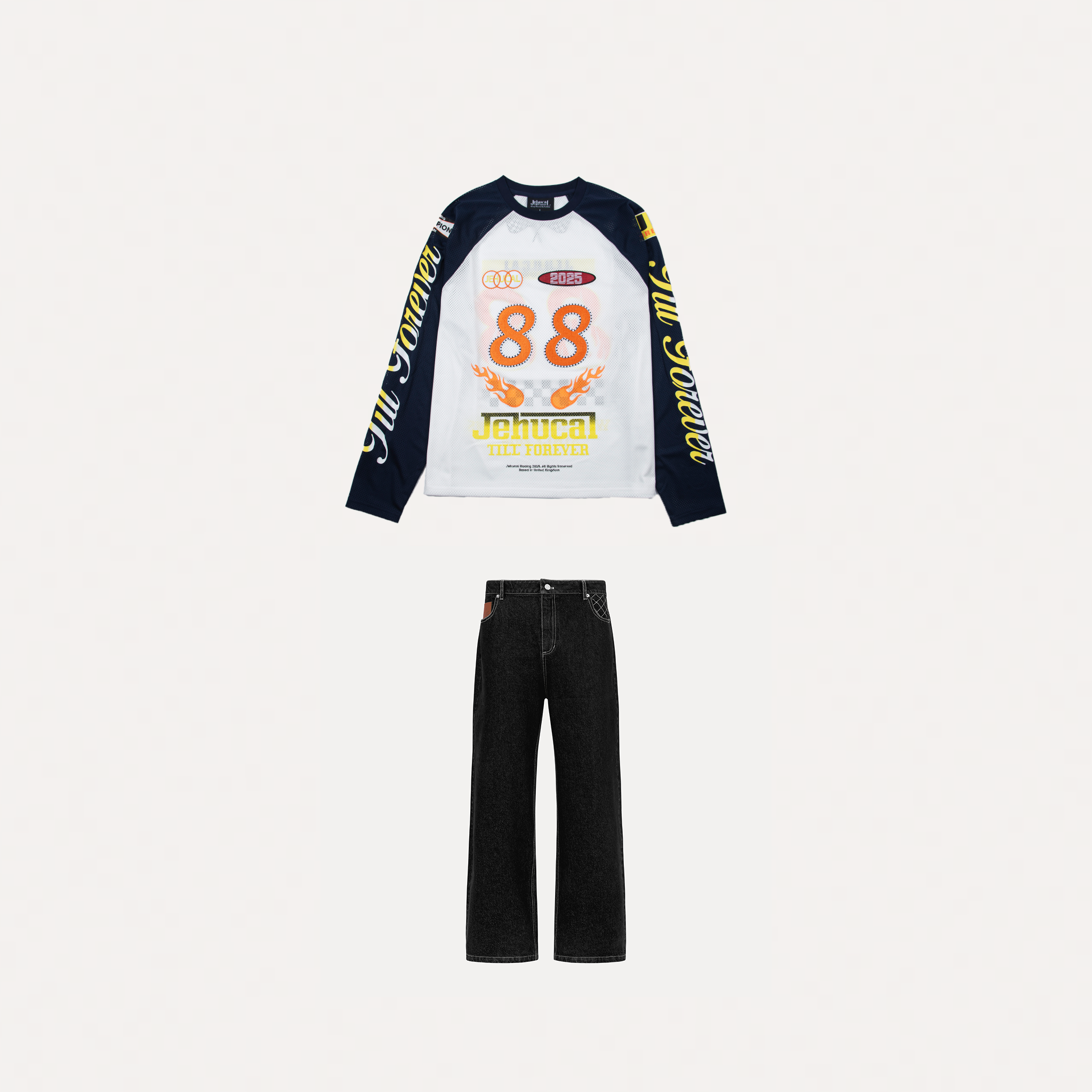 Cross Stitch Mesh Bundle (white stitch jeans)