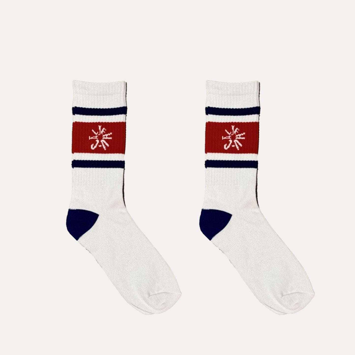 Clockwork Striped Socks (White/Red/Blue)