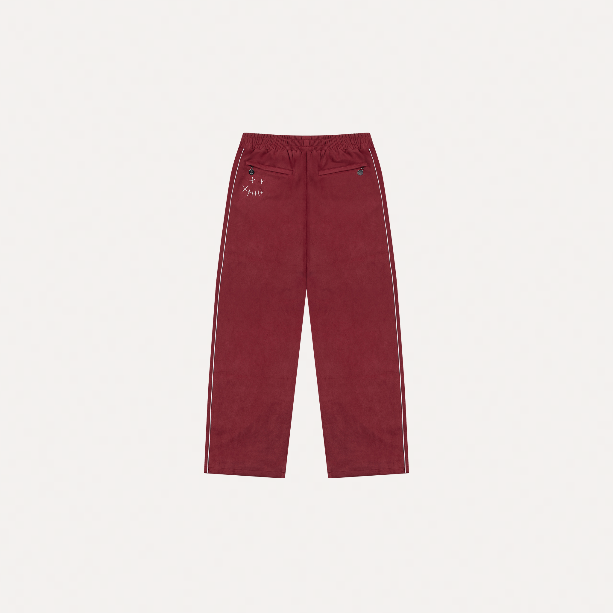 Cherry Suede Track Pants (Red)