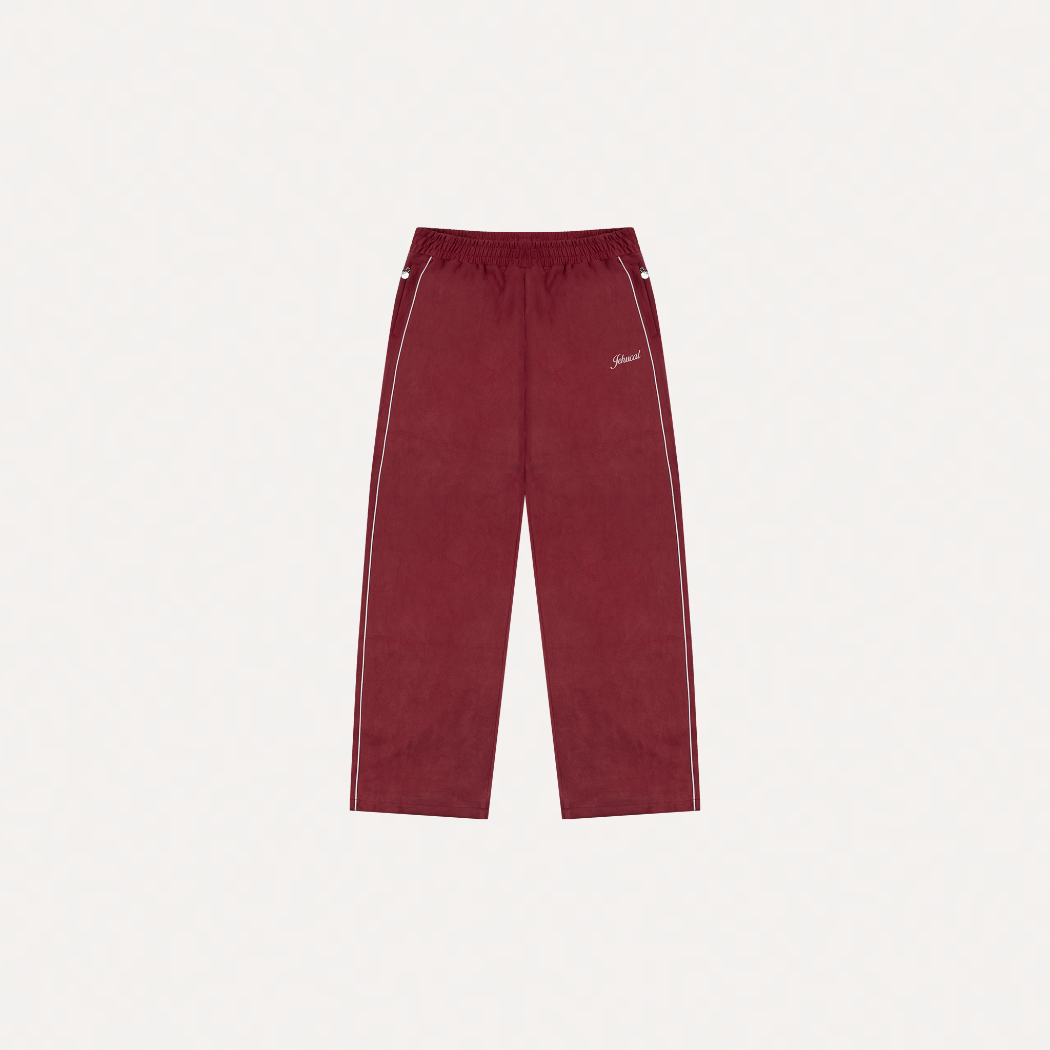 Cherry Suede Track Pants (Red)