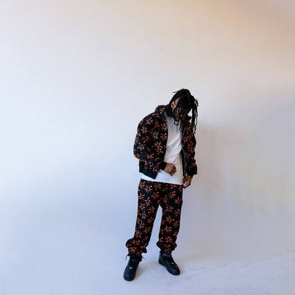 *ARCHIVE* CLOCKWORK CUFFED SWEATPANTS (BLACK/ORANGE)