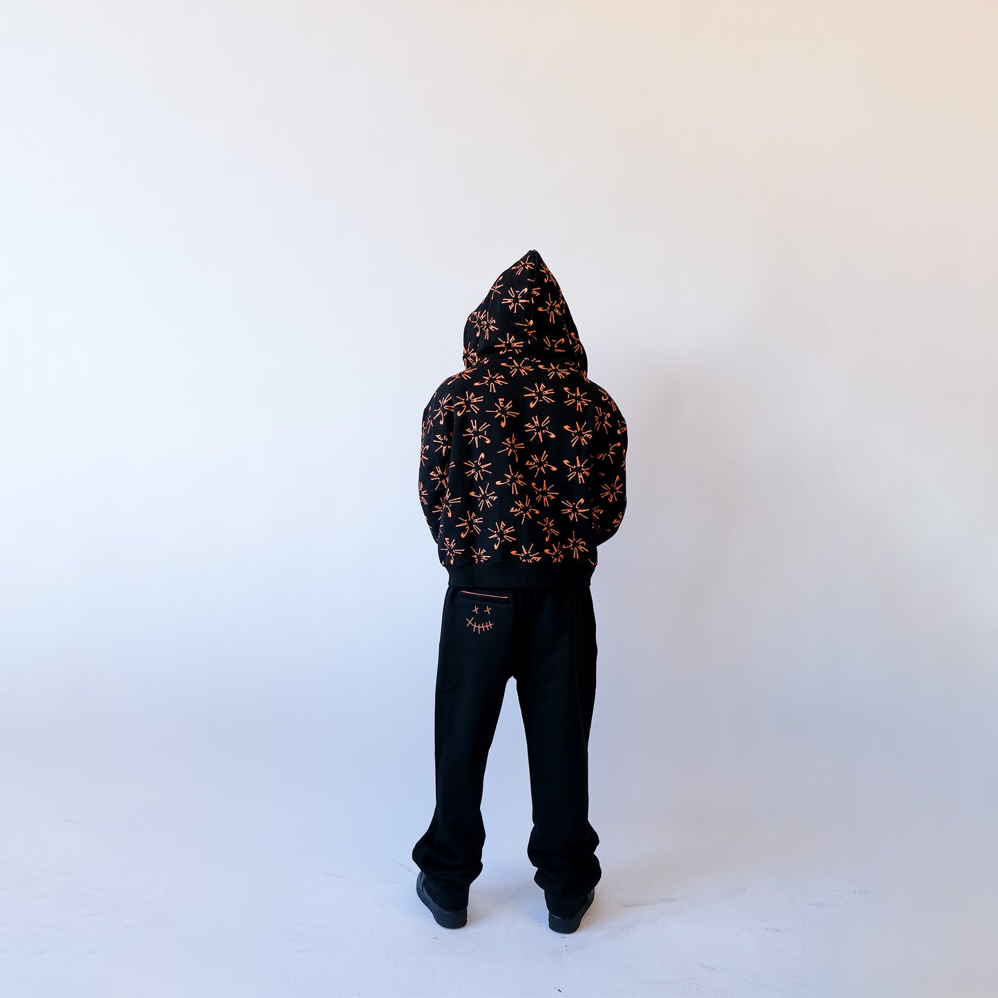 *ARCHIVE* CLOCKWORK ZIP HOODIE (BLACK/ORANGE)