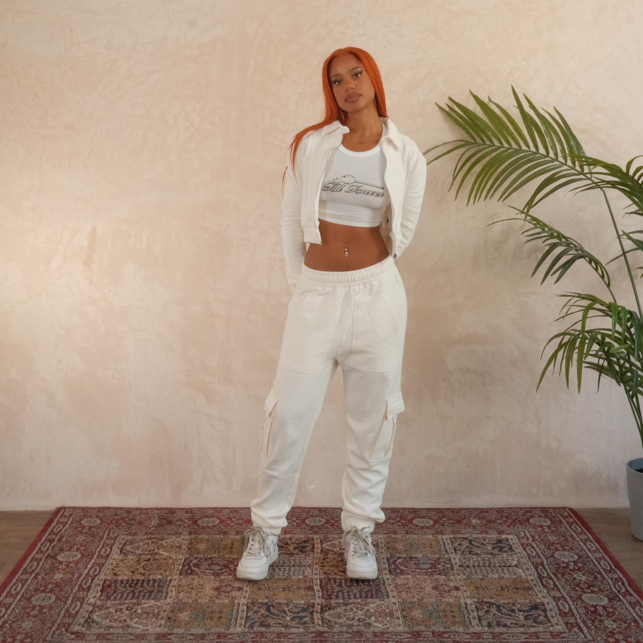 'Till Forever' Trackpants (Off White) [Archive]